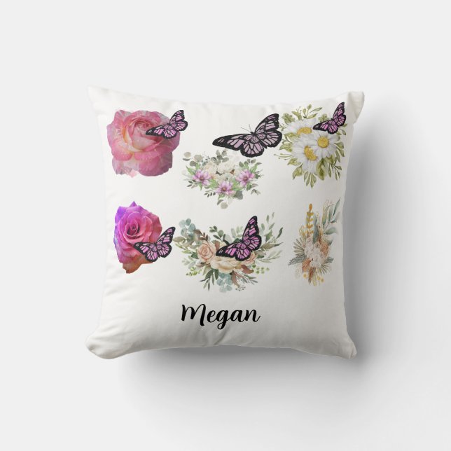 Coussin Chic fresh bridal  wonderful flowers foliage (Recto)