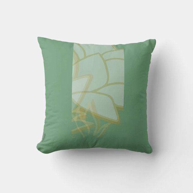 Coussin Chic Gold Green White Abstrait (Recto)