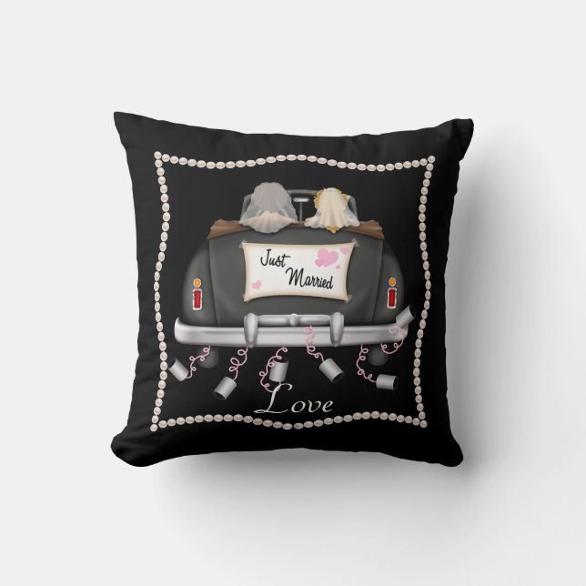 Coussin chic LESBIEN d'amour de CADEAU de MARIAGE (Recto)