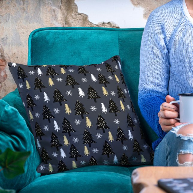Coussin Chic Luxe Moderne Arbre de Noël Motif (Créateur téléchargé)