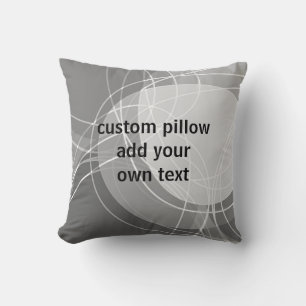 Coussin chic moderne ajouter votre texte gris et blanc abs