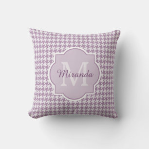 Coussin Chic Monogramme Lumière Purple Houndstooth Avec No
