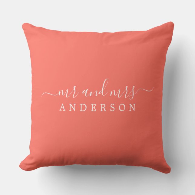 Coussin Chic Newlysée M. Mme Coral Monogramme (Recto)