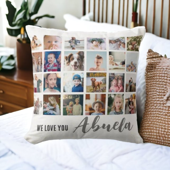 Coussin Chic nous vous aimons abuela photo Jeu d'oreiller (Créateur téléchargé)
