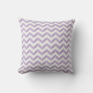Coussin Chic Pastel violet gris Chevron Custom Monogramme