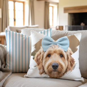 Coussin Chic Pinceau Personnalisé Photo Peinture Chien Ble