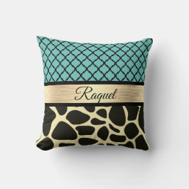 Coussin Chic Quatrefoil Giraffe Impression personnalisée