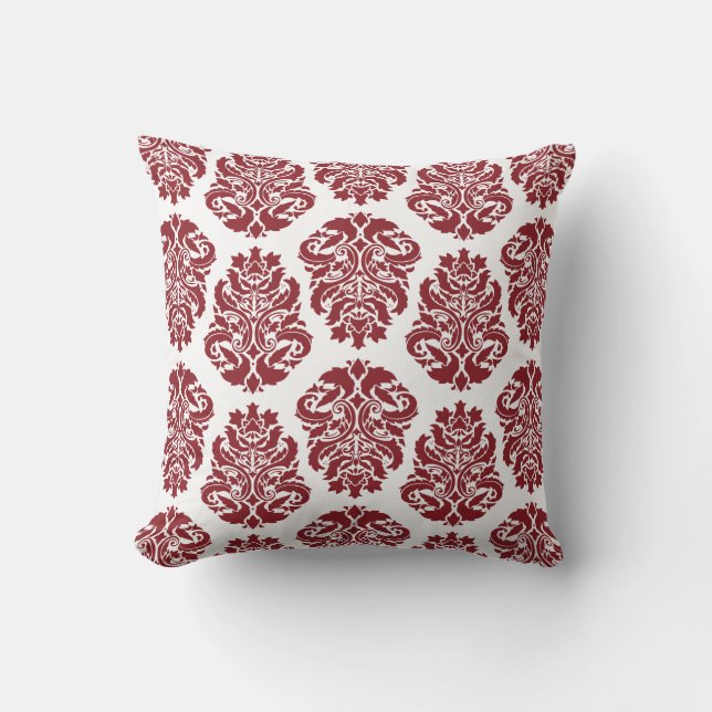 Coussin Chic Red Damask (Recto)