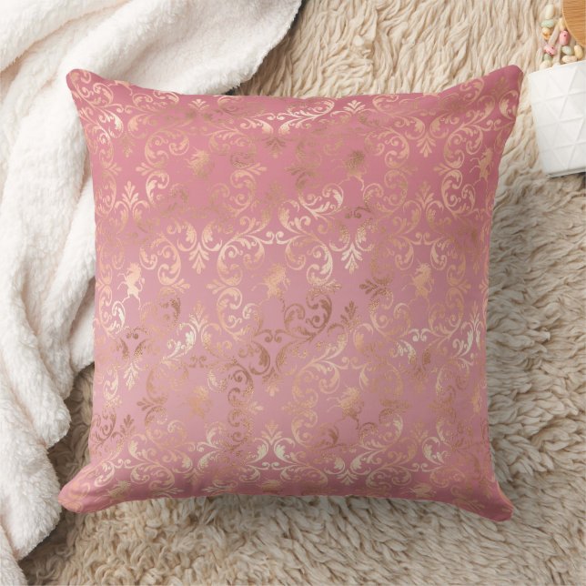 Coussin Chic Rose Gold Rose Abstrait (Couverture)