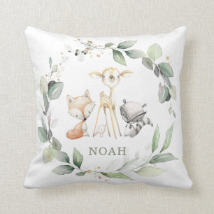 Coussin Chic Woodland Animaux verdure Baby Nursery