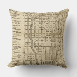 Coussin Chicago Carte Rustique Antique Du Centre De L'Illi