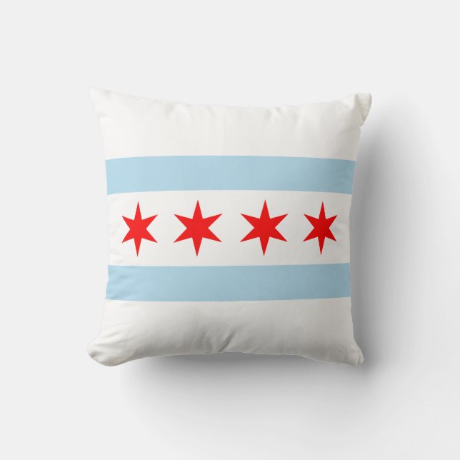 Coussin Chicago Flag City Souvenir (Recto)