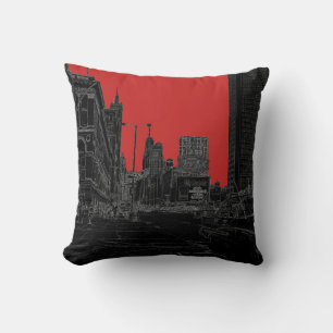 Coussin Chicago Michigan Avenue Les arêtes brillantes des 