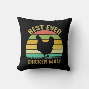 Coussin Chicken Art Meilleur jamais Chicken Maman