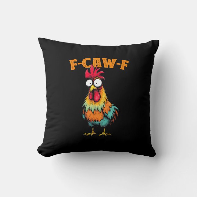 Coussin Chicken Lover Funny F-Caw-F Chicken (Recto)