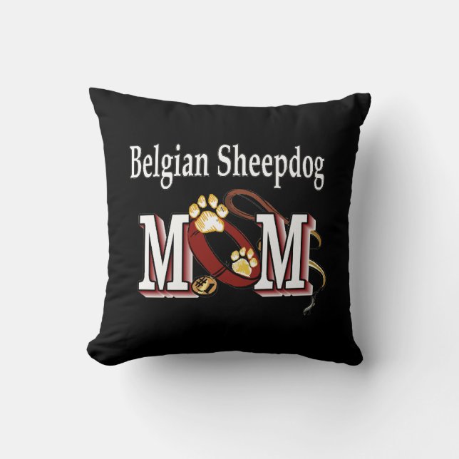 Coussin Chien à chiens de mouton belge MOM (Recto)