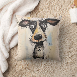 Coussin Chien Abstrait poilu