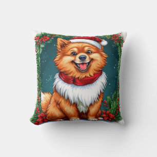 Coussin Chien adorable en tenue de Père Noël