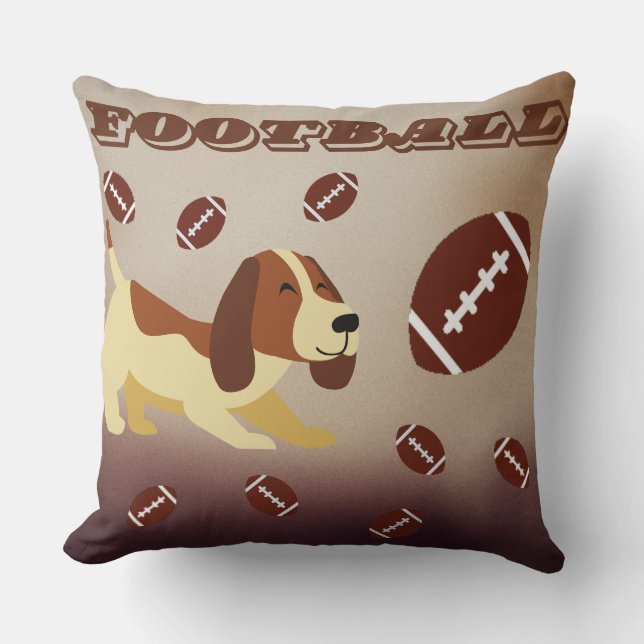 Coussin Chien amour football (Recto)