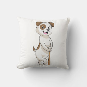Coussin Chien au baseball avec batte de baseball