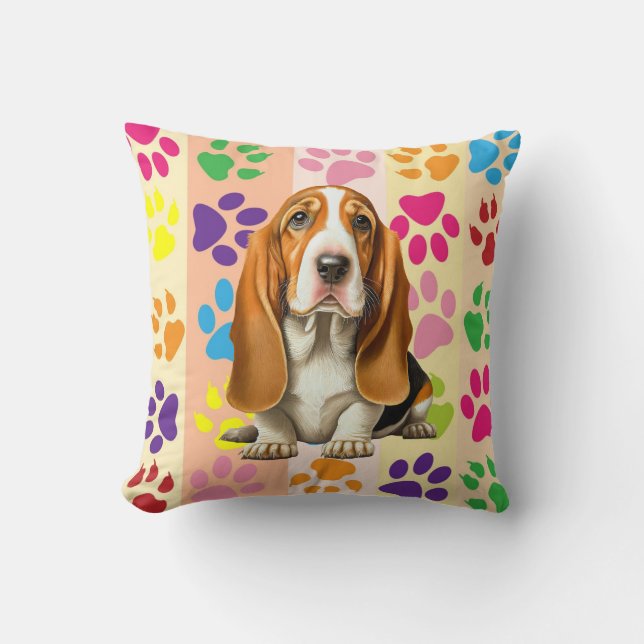 Coussin Chien, Basset Hound (Recto)