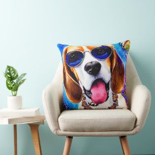Coussin Chien Beagle fou