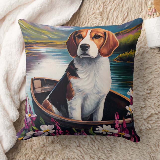 Coussin Chien beagle sur une pagaie : une aventure Pittore (Couverture)