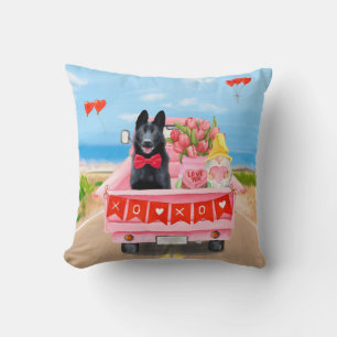 Coussin Chien berger allemand Camion de la Saint-Valentin 