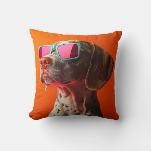 Coussin Chien bracco italiano cool avec des lunettes de so