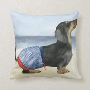 Coussin Chien chaud   Chiot Dans Les Troncs De Baignade