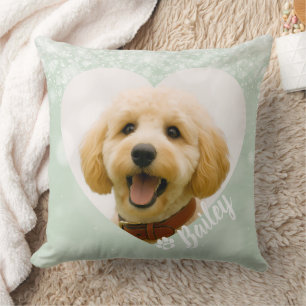 Coussin Chien Chien Chat Photo Personnalisée Mémorial Vert