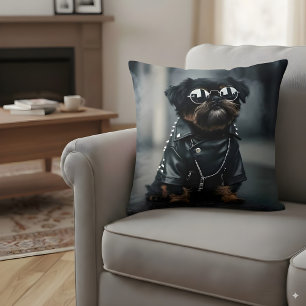Coussin Chien cool de Vélo avec lunettes de soleil Funny P