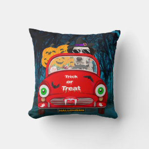 Coussin Chien Dalmatien conduisant voiture effrayant Hallo