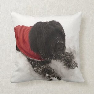 Coussin Chien dans la neige