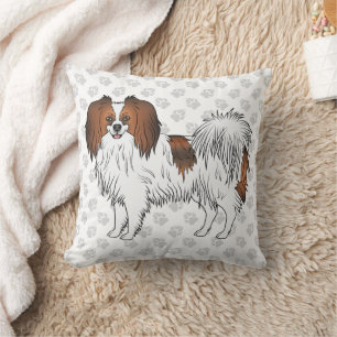 Coussin Chien de bande dessinée Phalène sable rouge sur em