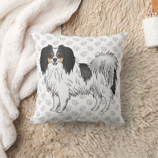 Coussin Chien de bande dessinée tricolore Phalène sur empr