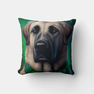Coussin Chien de berger anatolien en tenue de la Saint-Pat