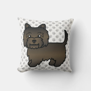 Coussin Chien de dessin animé mignon Terrier Cairn Bringé