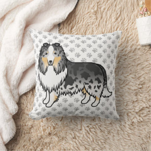 Coussin Chien de dessin animé Shetland Sheepdog Blue Merle