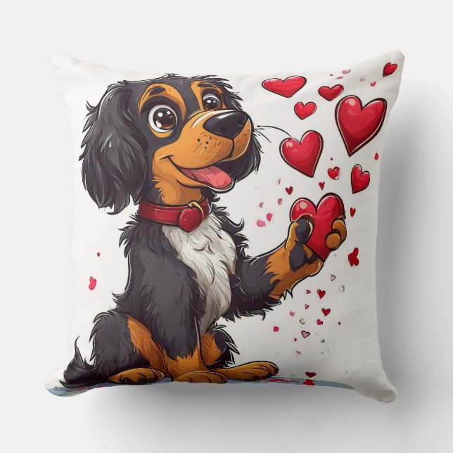 Coussin Chien de la Saint-Valentin (Recto)