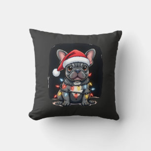 Coussin Chien de Noël Bouledogue Français Xmas Frenchie Ho