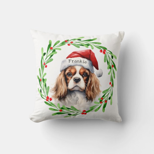 Coussin Chien de Noël Cavalier King Charles Spaniel Animal (Recto)