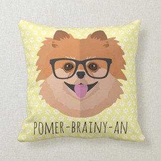 Coussin Chien de Pomeranian en verres nerd |