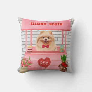 Coussin Chien de Poméranie Valentine's Day Kissing Booth