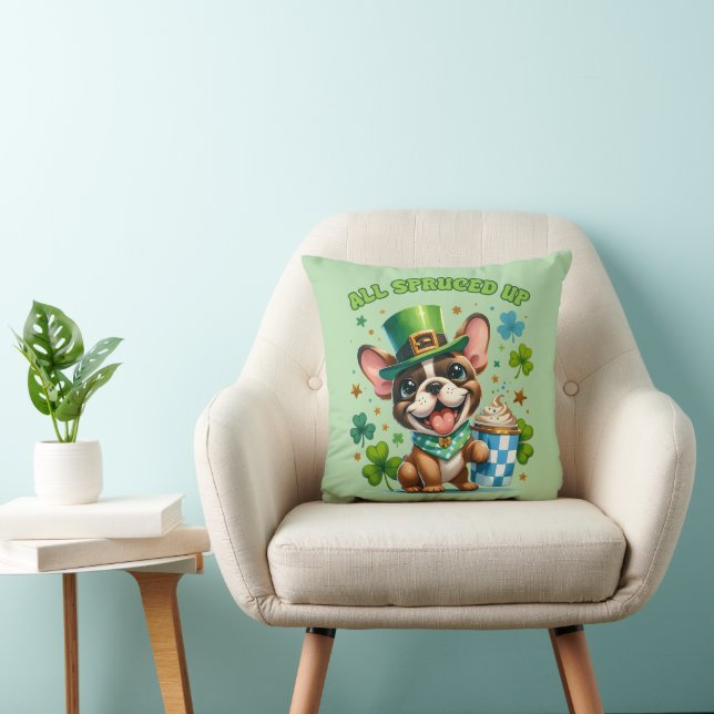Coussin Chien de taureau français à l'épicée de Saint Patr (Chaise)
