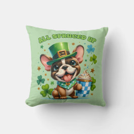 Coussin Chien de taureau français à l'épicée de Saint Patr