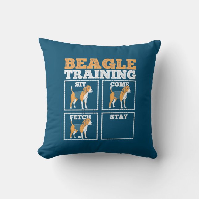 Coussin Chien d'entraînement beagle (Recto)