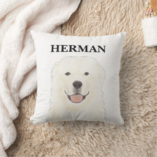 Coussin Chien des grandes Pyrénées personnalisées réversib