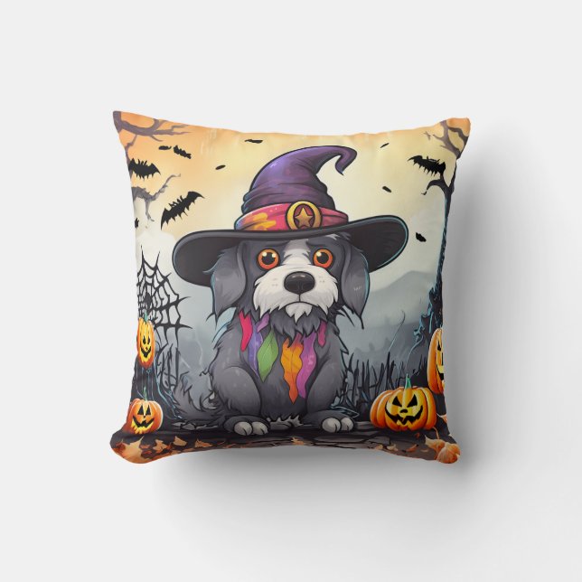 Coussin Chien d'Halloween (Recto)