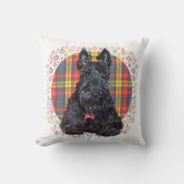Coussin Chien écossais de Little Tartan (Recto)